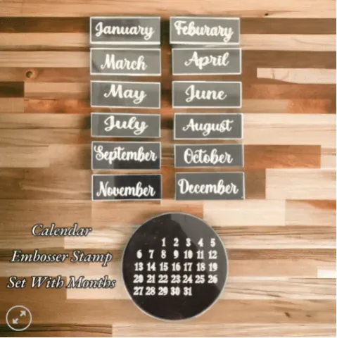Calendar Embosser Stamp Set With Months