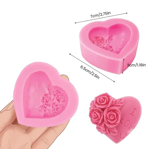 Silicone Mold Rose Heart | #203