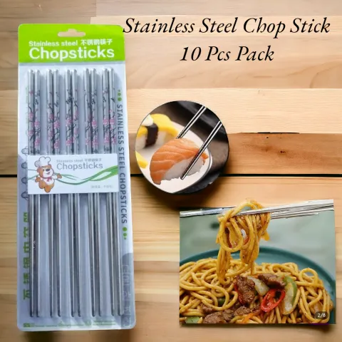 Stainless Steel Chop Stick 10 Pcs Pack