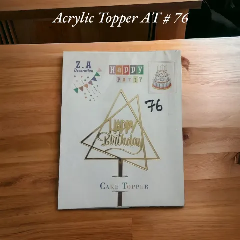 Acrylic Topper AT # 76 (Happy Birthday)
