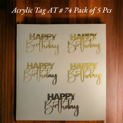 Acrylic Tag AT # 74 Pack of 4 Pcs