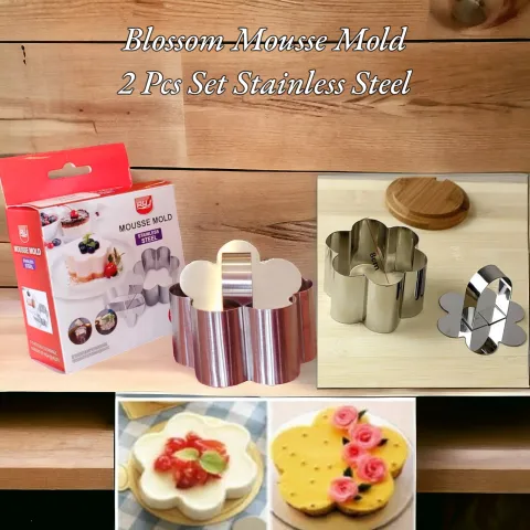 Blossom Mousse Mold 2 Pcs Set Stainless Steel