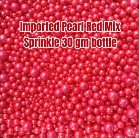 Imported Pearl Red Mix Sprinkle 30 gm bottle