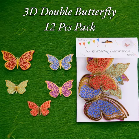 3D Double Butterfly 12 Pcs Pack