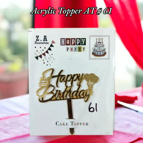 Acrylic Topper AT # 61 (Happy Birthday)