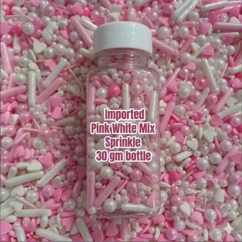 Imported Pink White Mix Sprinkle 30 gm bottle