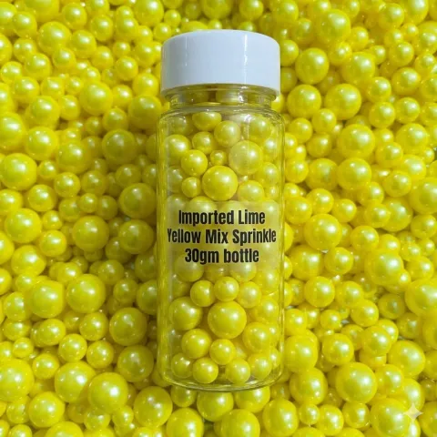 Imported Lime Yellow Mix Sprinkle 30 gm bottle