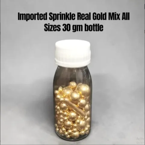 Imported Sprinkle Real Gold Mix All Sizes 30 gm