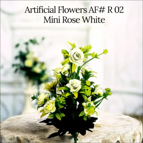 Artificial Flowers AF # R 02 Mini Rose White
