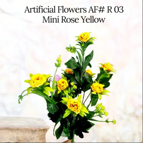 Artificial Flowers AF # 03 Mini Rose Yellow