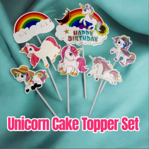 Unicorn Cake Topper Set