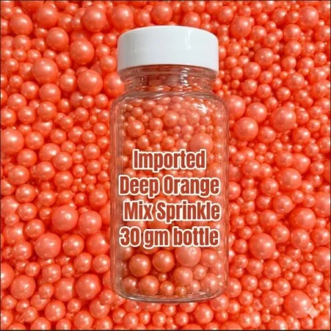 Imported Bright Orange Mix Sprinkle 30 gm bottle