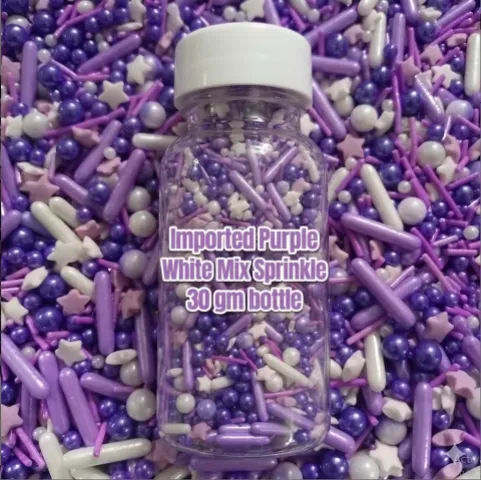 Imported Purple White Mix Sprinkle 30 gm bottle