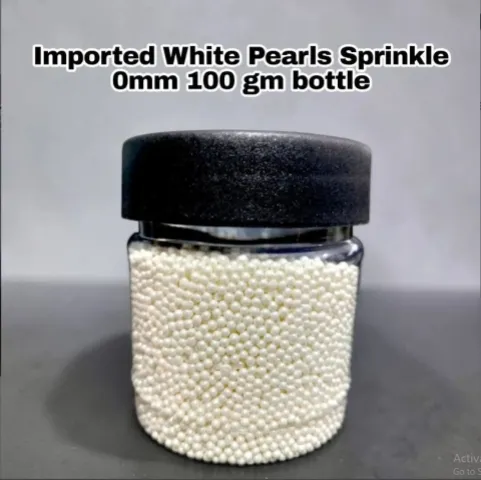 Imported White Pearls Sprinkle 100 gm bottle