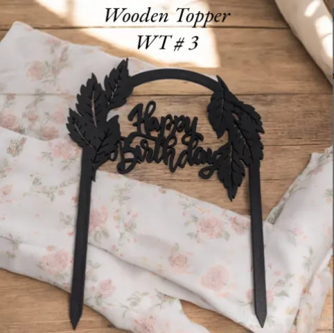 Wooden Topper WT # 3 (Happy Birthday)
