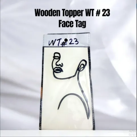 Wooden Topper WT # 23 (Face Tag)