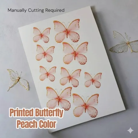 Printed Butterfly Peach Color