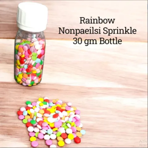 Imported Rainbow Nonpareils Sprinkle 30 gm bottle