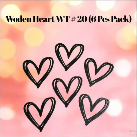 Wooden Heart WT # 20 (6 Pcs Pack)