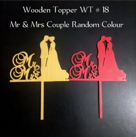 Wooden Topper WT # 18 | Mr & Mrs Random Color
