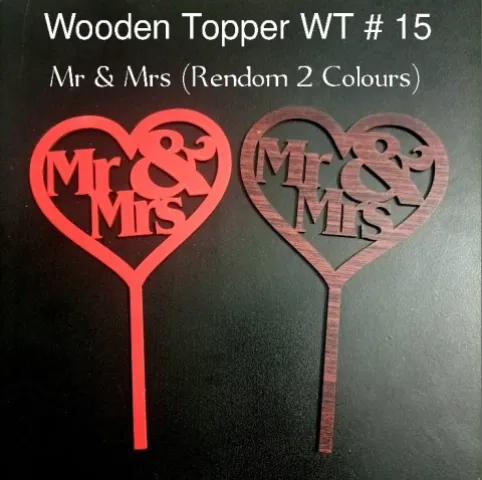 wooden Topper WT # 15 (Mr & Mrs Random Colour)