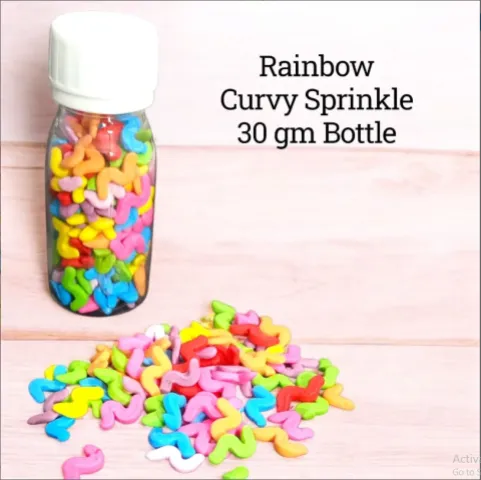 Imported Rainbow Curvy Sprinkle 30 gm bottle