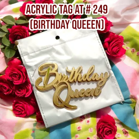 Acrylic Tag AT # 249 (5 Pcs) Birthday Queen
