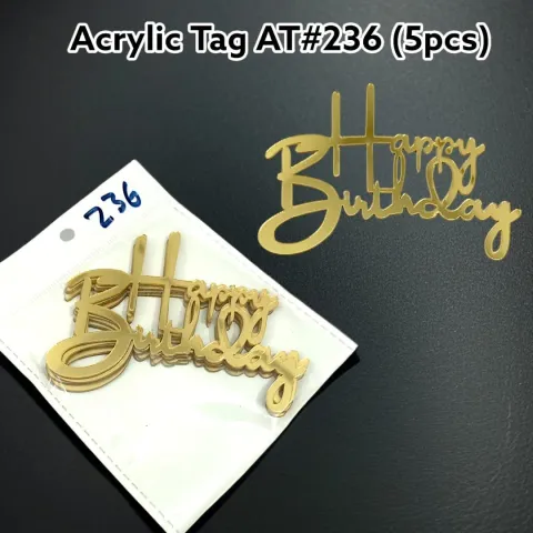 Acrylic Tag AT# 236 (5 Pcs) Happy Birthday