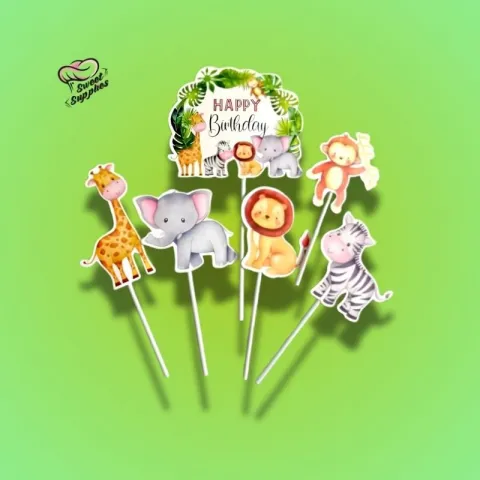 Jungle Theme Cake Topper Set