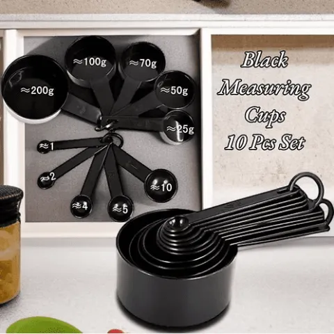Measuring Cups 10 Pcs Pack (Black)