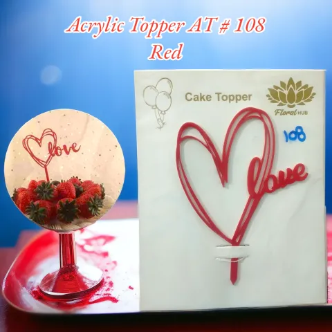 Acrylic Topper AT # 108 (Love ❤️) (Red)