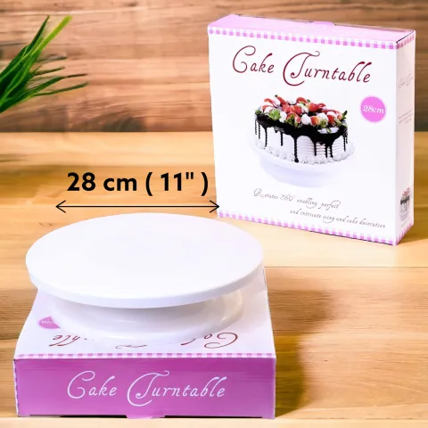 Cake Rotating Turntable Round Plastic 28cm