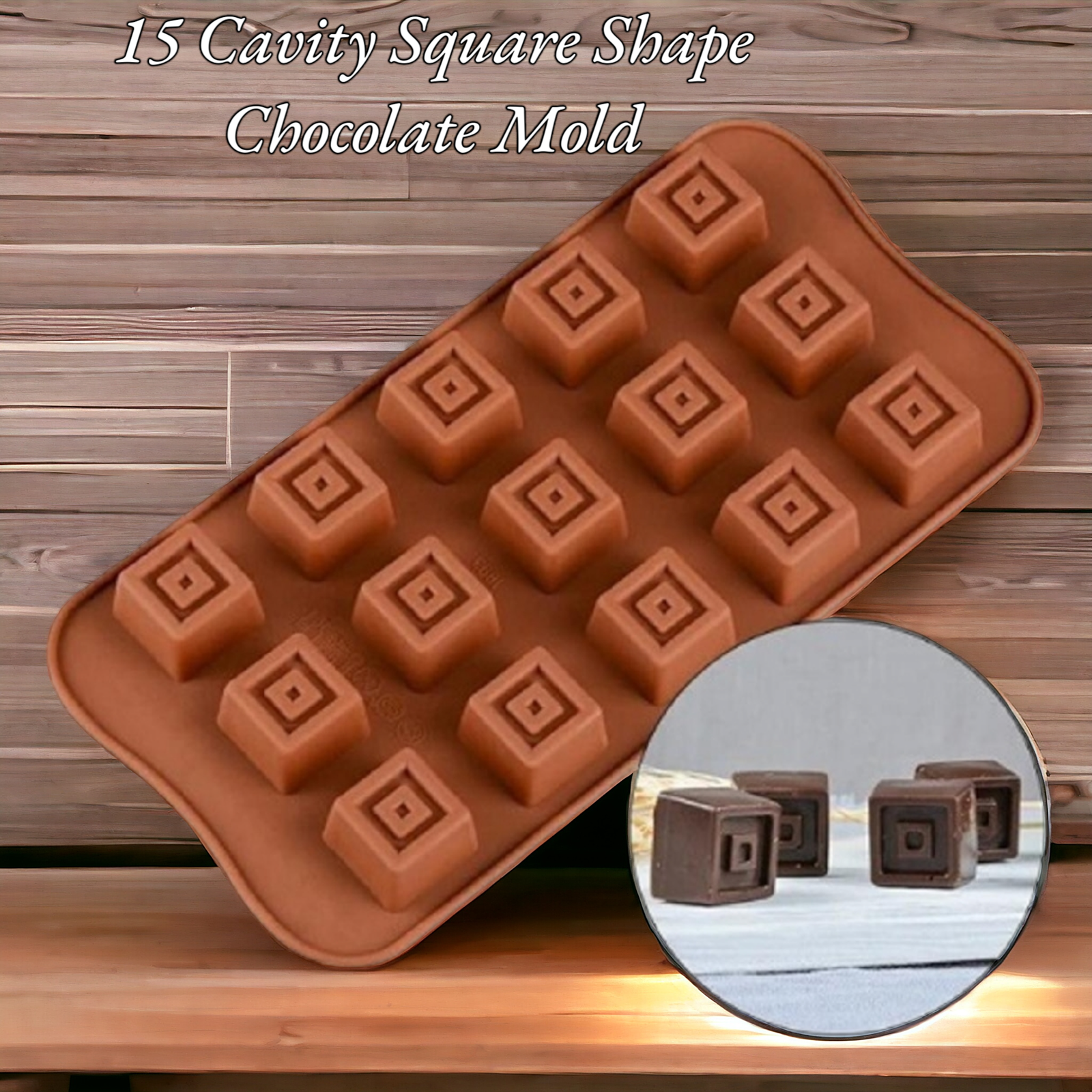 Square Shape Chocolate Mold (15 Cavity)