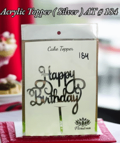Acrylic Topper AT # 184 (Happy Birthday) (Silver)
