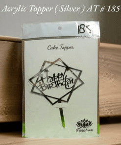 Acrylic Topper AT # 185 (Happy Birthday) (Silver)