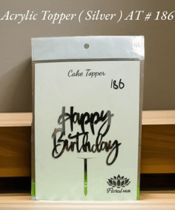 Acrylic Topper AT # 186 (Happy Birthday) (Silver)