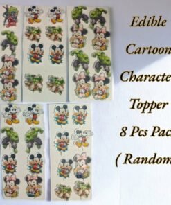 Edible Printed Cartoon Character Topper 8 Pcs Pack ( Random )