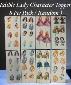 Edible Printed Lady Character Topper 8 Pcs Pack ( Random )