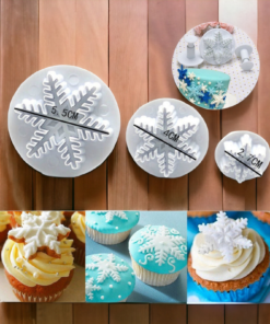 Snowflake Plunger Fondant Cutter 3 Pcs Set