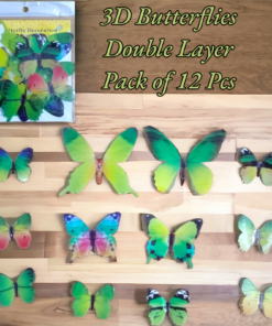 3D Butterflies Double Layer Topper Pack of 12 Pcs