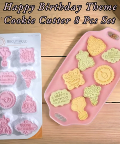 Happy Birthday Theme Cookies Cutter 8 Pcs Pack