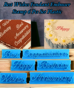 Best wishes Fondant Embosser Stamp 6 Pcs Set plastic