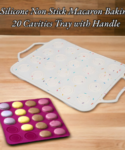 Silicone Non Stick Macaron Baking 20 Cavities Tray with Handle