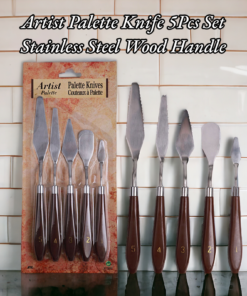 Artist Palette Knife 5 Pcs Set Stainless Steel Wood Handle