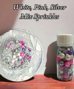 White, Pink, Silver Mix Sprinkles 30 gm Pack