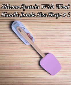 Silicone Spatula With Wood Handle Jumbo Size Shape # 1