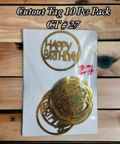 Cutout Tag 10 Pcs Pack CT # 27 (Happy Birthday Round)