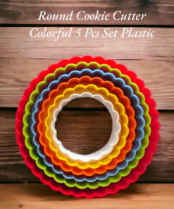 Round Cookie Cutter Colorful 5 Pcs Set Plastic