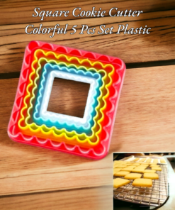 Square Cookie Cutter Colorful 5 Pcs Set Plastic