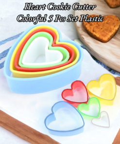 Heart Cookie Cutter Colorful 5 Pcs Set Plastic